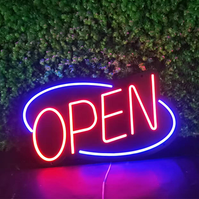 Custom Super Bright Cafe Open Neon Sign LED Light Safe Durable For Storefronts