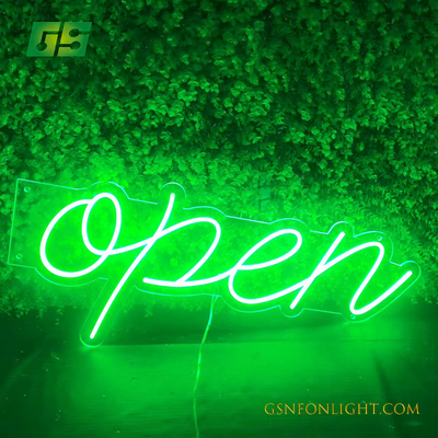 Bright Cafe Open Art Neon Light Signs For Window Display LED Business Sign