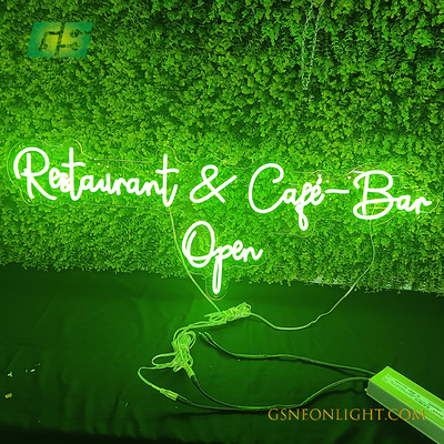 Commercial Restaurant Coffee Bar Open Neon Sign With Acrylic Backboards