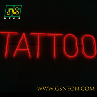LED Tattoo Shop Neon Sign Light Wall Decor With Clear Hidden Backing