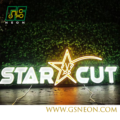 STAR CUT Barber Shop Neon Light Sign Custom For Modern Barbershop Window Branding Display