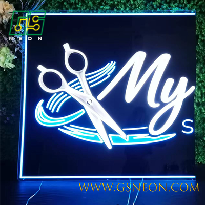 MY CUTS Beauty Salon Neon Light Sign With Black Backing Custom LED Wall Decor