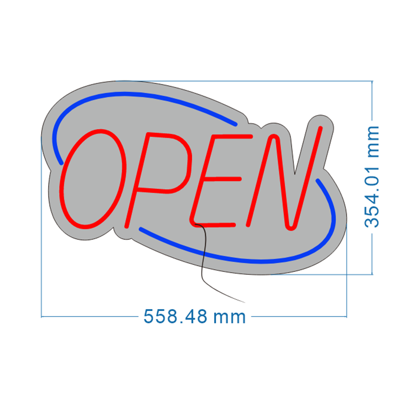 Custom Super Bright Cafe Open Neon Sign LED Light Safe Durable For Storefronts