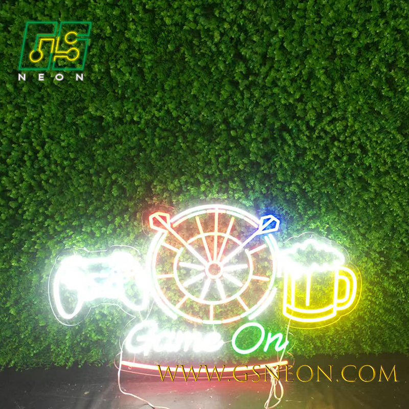 LED Game On Bar Neon Light Signs Wall Decor For Gaming Room Man Cave Pub