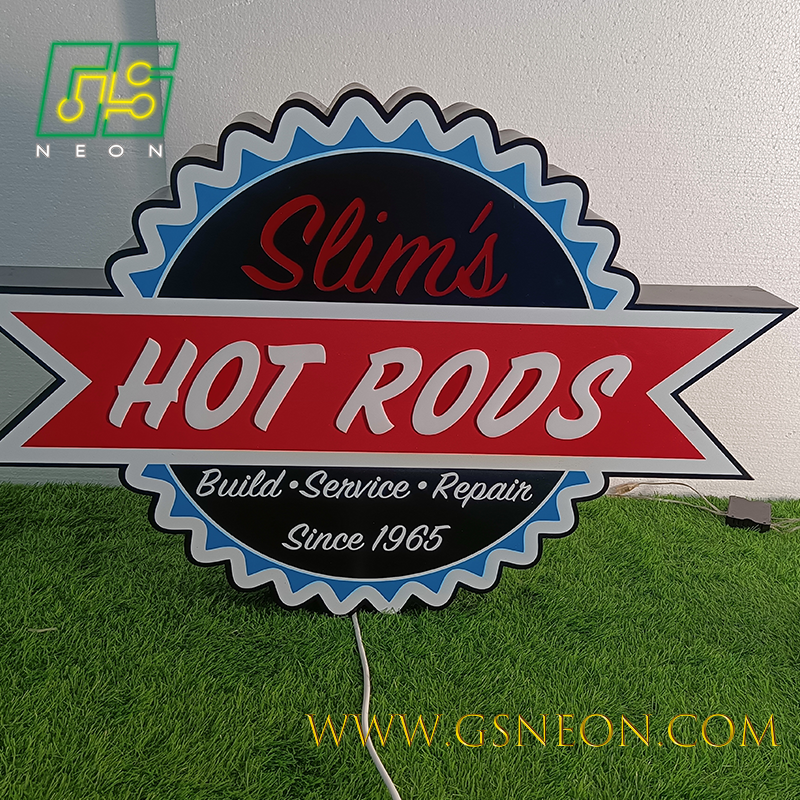 Shop LED Storefront Logo Sign Outdoor Front Lit Push Through Illuminated Signs