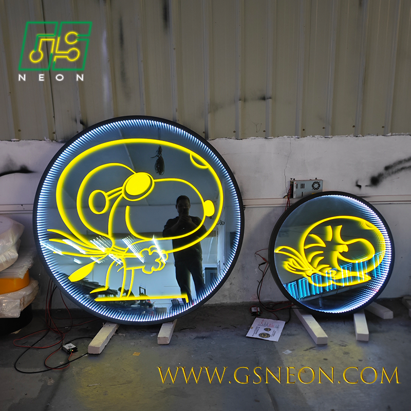 Custom 3D Mirror Light Box SMD2835 LED Infinity Mirror Signs