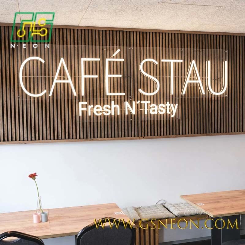 Custom Made Glowing LED Neon Acrylic Sign Display For Cafe Restaurants