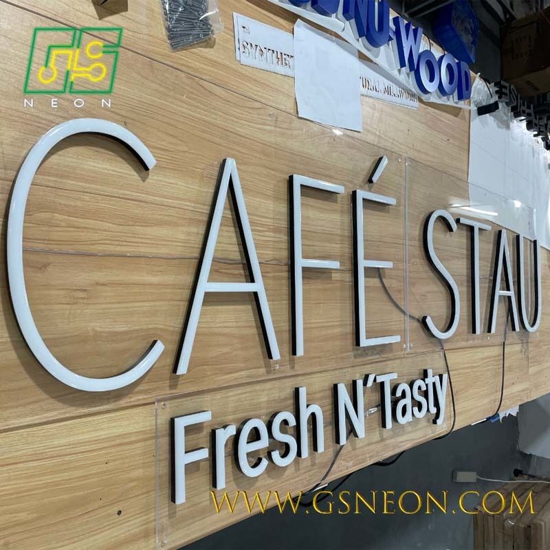 Custom Made Glowing LED Neon Acrylic Sign Display For Cafe Restaurants