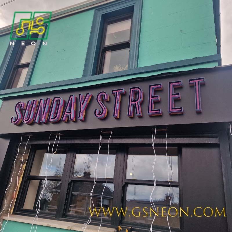 Open Face Exposed Neon LED Channel Letters High Visibility Bright Lighting