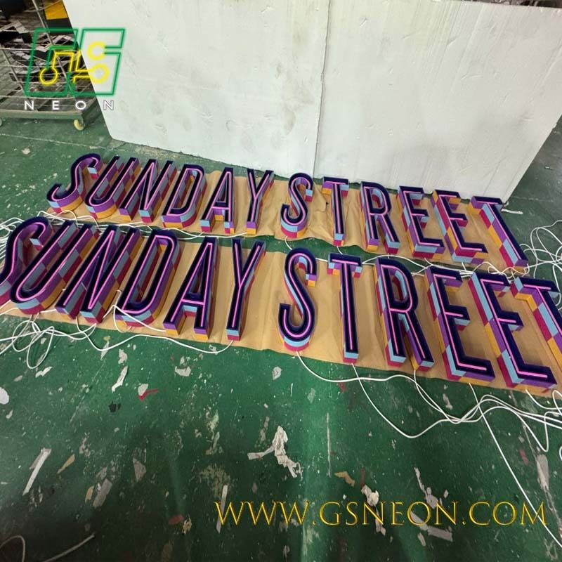 Open Face Exposed Neon LED Channel Letters High Visibility Bright Lighting