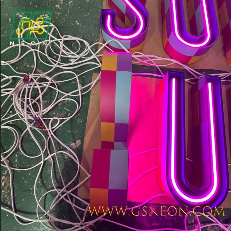 Open Face Exposed Neon LED Channel Letters High Visibility Bright Lighting