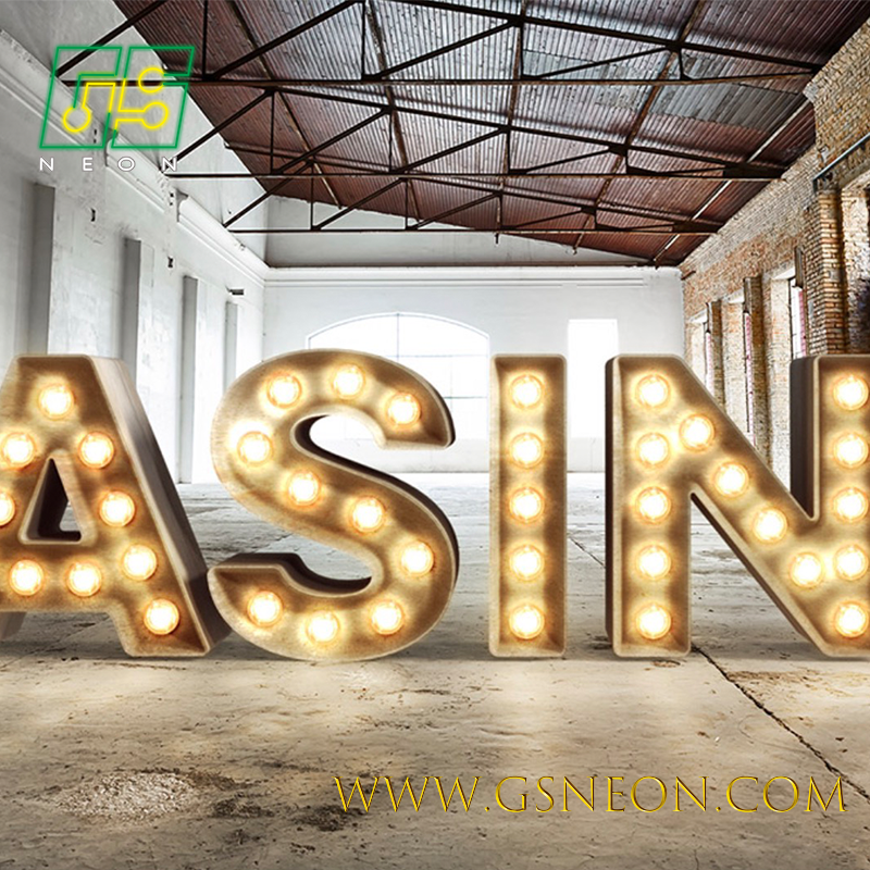 Clear LED Light Bulb Marquee Sign Letters For Weddings Parties Events Storefront Decor
