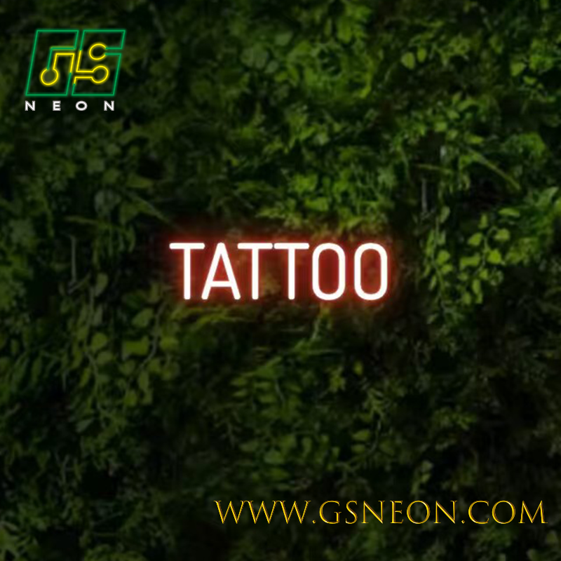 LED Tattoo Shop Neon Sign Light Wall Decor With Clear Hidden Backing