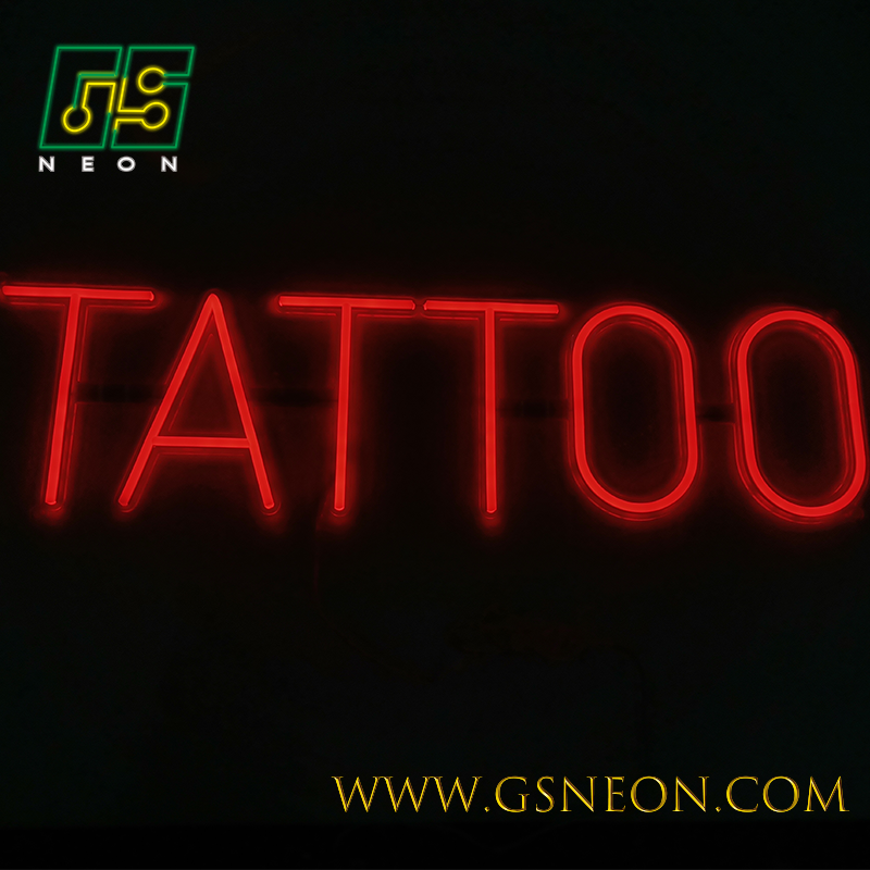 LED Tattoo Shop Neon Sign Light Wall Decor With Clear Hidden Backing