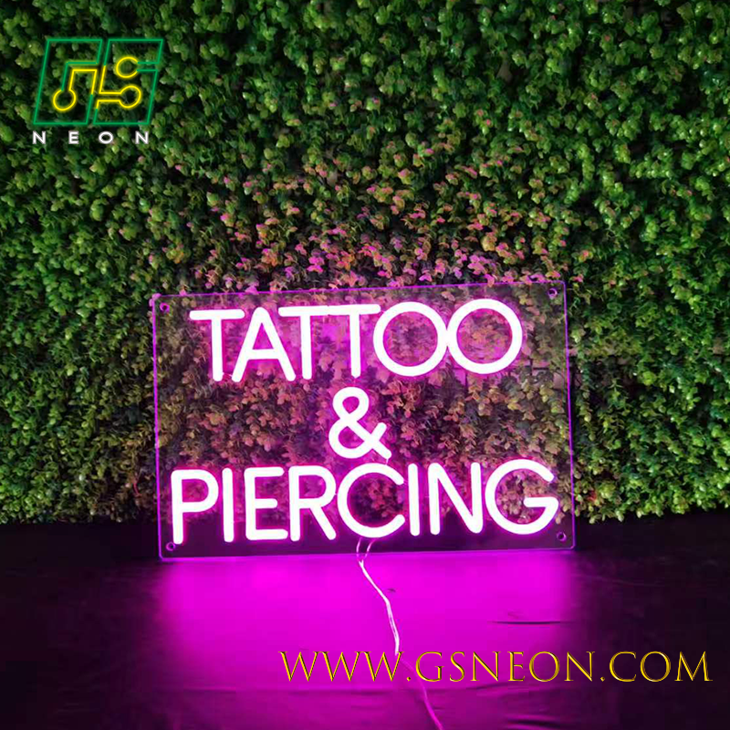 Custom Tattoo And Piercing Neon Sign Light For Studio Reception Branding Display