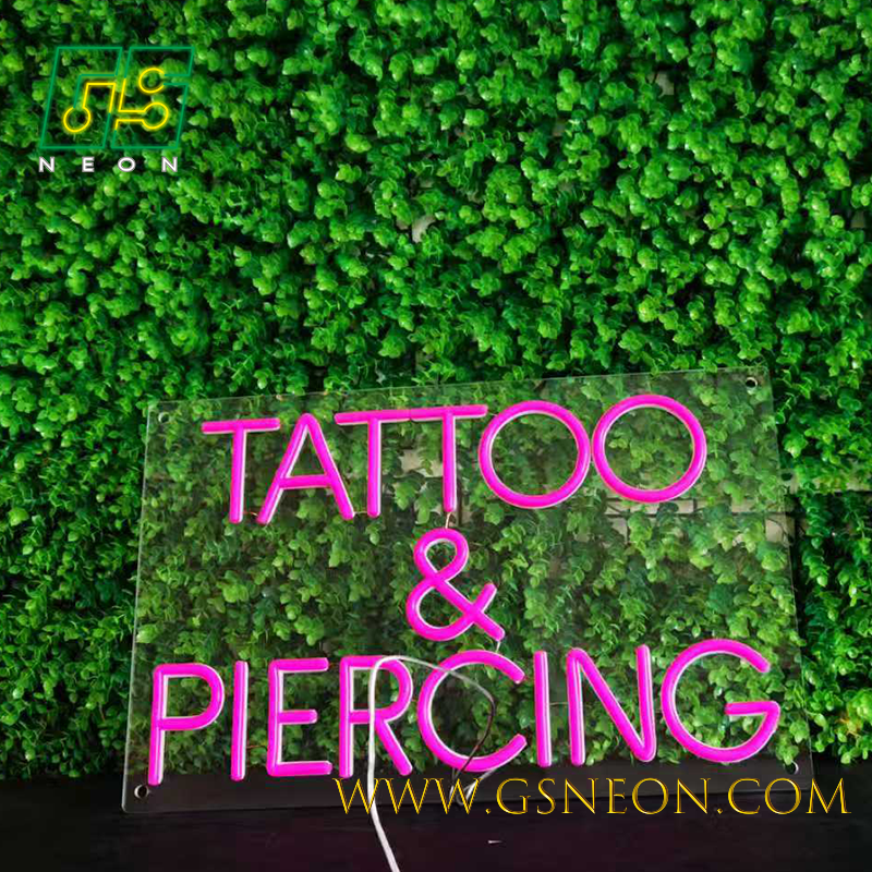 Custom Tattoo And Piercing Neon Sign Light For Studio Reception Branding Display