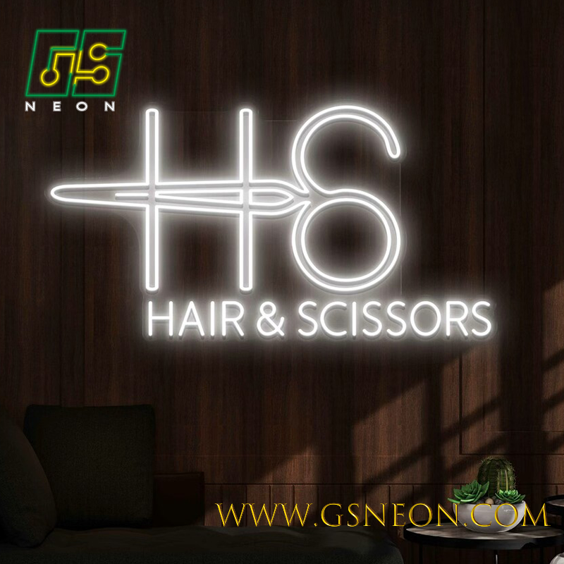 Hair And Scissors LED Barber Neon Sign Light Wall Decor For Salon Window Branding Display