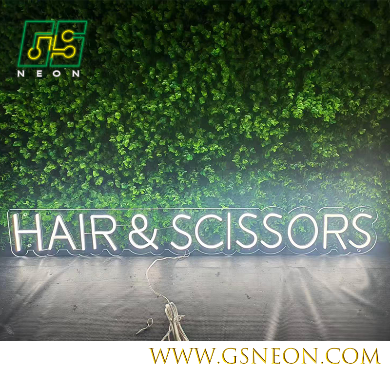 Hair And Scissors LED Barber Neon Sign Light Wall Decor For Salon Window Branding Display