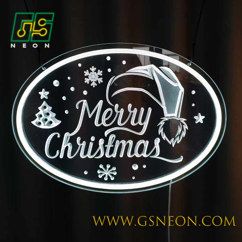Creative LED Night Light Sign Christmas Neon Light Signs For Window Festival