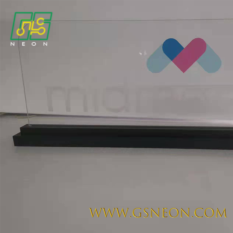 Plexiglass LED Night Light Table Stand LED Edge Lit Acrylic Sign For Office Shop Bedroom